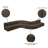 Arc Brown Boucle Fabric Modular Sofa 102Brown-S8C Meridian Furniture