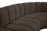 Arc Brown Boucle Fabric Modular Sofa 102Brown-S8C Meridian Furniture