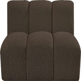 Arc Brown Boucle Fabric Straight Chair 102Brown-ST Meridian Furniture