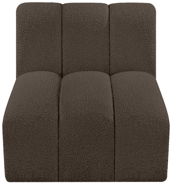 Arc Brown Boucle Fabric Straight Chair 102Brown-ST Meridian Furniture