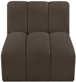 Arc Brown Boucle Fabric Straight Chair 102Brown-ST Meridian Furniture