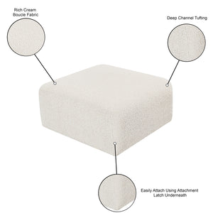 Arc Cream Boucle Fabric Ottoman 102Cream-Ott Meridian Furniture