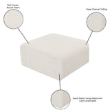 Arc Cream Boucle Fabric Ottoman 102Cream-Ott Meridian Furniture