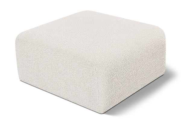 Arc Cream Boucle Fabric Ottoman 102Cream-Ott Meridian Furniture