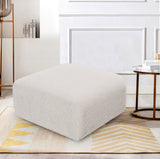 Arc Cream Boucle Fabric Ottoman 102Cream-Ott Meridian Furniture