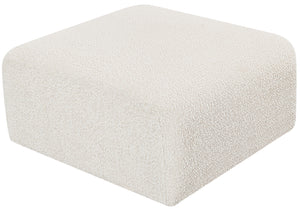 Arc Cream Boucle Fabric Ottoman 102Cream-Ott Meridian Furniture