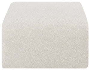 Arc Cream Boucle Fabric Ottoman 102Cream-Ott Meridian Furniture