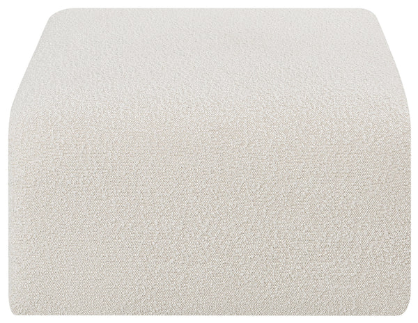 Arc Cream Boucle Fabric Ottoman 102Cream-Ott Meridian Furniture