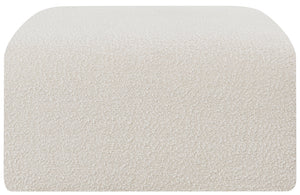 Arc Cream Boucle Fabric Ottoman 102Cream-Ott Meridian Furniture