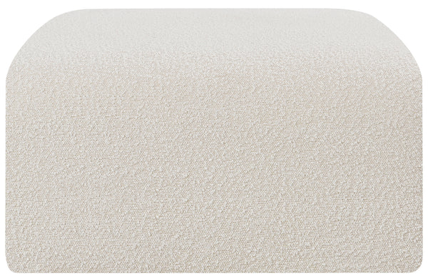 Arc Cream Boucle Fabric Ottoman 102Cream-Ott Meridian Furniture