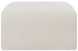 Arc Cream Boucle Fabric Ottoman 102Cream-Ott Meridian Furniture