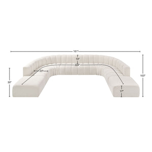 Arc Cream Boucle Fabric Modular Sofa 102Cream-S10A Meridian Furniture