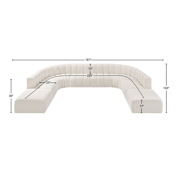 Arc Cream Boucle Fabric Modular Sofa 102Cream-S10A Meridian Furniture