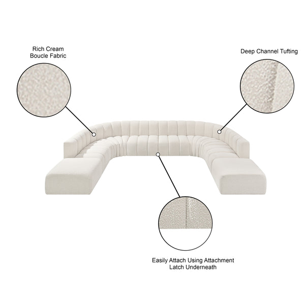 Arc Cream Boucle Fabric Modular Sofa 102Cream-S10A Meridian Furniture