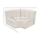 Arc Cream Boucle Fabric Modular Sofa 102Cream-S2B Meridian Furniture