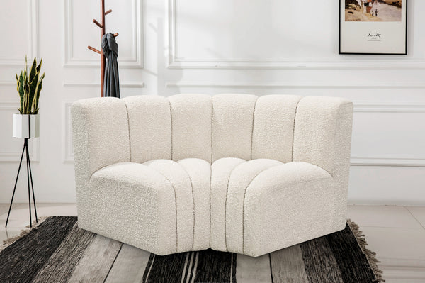 Arc Cream Boucle Fabric Modular Sofa 102Cream-S2B Meridian Furniture