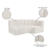 Arc Cream Boucle Fabric Modular Sofa 102Cream-S3A Meridian Furniture