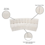 Arc Cream Boucle Fabric Modular Sofa 102Cream-S3B Meridian Furniture