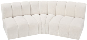 Arc Cream Boucle Fabric Modular Sofa 102Cream-S3B Meridian Furniture