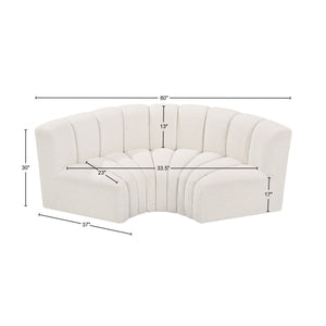 Arc Cream Boucle Fabric Modular Sofa 102Cream-S3C Meridian Furniture