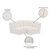 Arc Cream Boucle Fabric Modular Sofa 102Cream-S3C Meridian Furniture