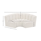 Arc Cream Boucle Fabric Modular Sofa 102Cream-S3C Meridian Furniture