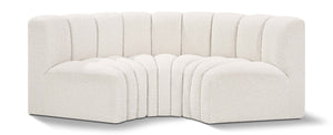 Arc Cream Boucle Fabric Modular Sofa 102Cream-S3C Meridian Furniture