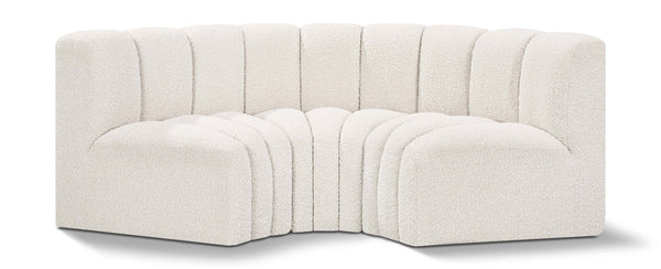 Arc Cream Boucle Fabric Modular Sofa 102Cream-S3C Meridian Furniture