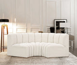 Arc Cream Boucle Fabric Modular Sofa 102Cream-S3C Meridian Furniture