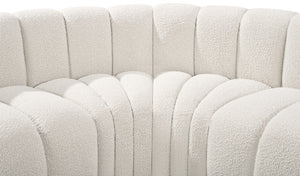 Arc Cream Boucle Fabric Modular Sofa 102Cream-S3C Meridian Furniture