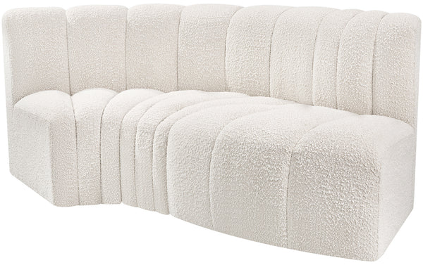 Arc Cream Boucle Fabric Modular Sofa 102Cream-S3D Meridian Furniture