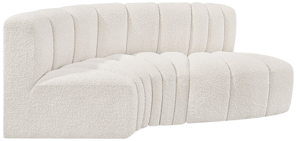 Arc Cream Boucle Fabric Modular Sofa 102Cream-S3D Meridian Furniture