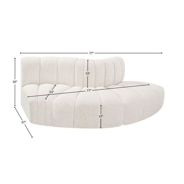 Arc Cream Boucle Fabric Modular Sofa 102Cream-S3E Meridian Furniture