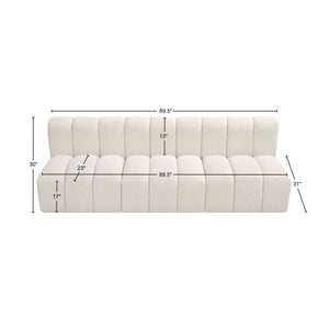 Arc Cream Boucle Fabric Modular Sofa 102Cream-S3F Meridian Furniture