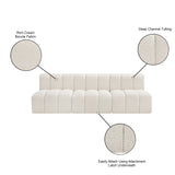 Arc Cream Boucle Fabric Modular Sofa 102Cream-S3F Meridian Furniture