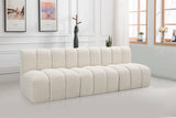 Arc Cream Boucle Fabric Modular Sofa 102Cream-S3F Meridian Furniture