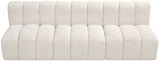 Arc Cream Boucle Fabric Modular Sofa 102Cream-S3F Meridian Furniture