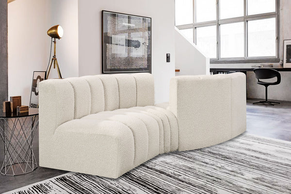 Arc Cream Boucle Fabric Modular Sofa 102Cream-S4A Meridian Furniture