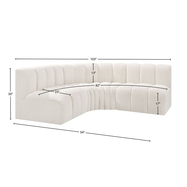Arc Cream Boucle Fabric Modular Sofa 102Cream-S4B Meridian Furniture