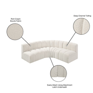 Arc Cream Boucle Fabric Modular Sofa 102Cream-S4B Meridian Furniture