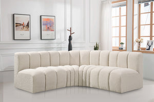 Arc Cream Boucle Fabric Modular Sofa 102Cream-S4B Meridian Furniture