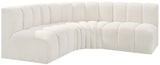 Arc Cream Boucle Fabric Modular Sofa 102Cream-S4B Meridian Furniture