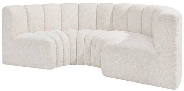 Arc Cream Boucle Fabric Modular Sofa 102Cream-S4C Meridian Furniture