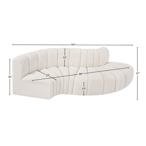 Arc Cream Boucle Fabric Modular Sofa 102Cream-S4D Meridian Furniture