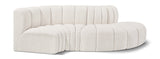 Arc Cream Boucle Fabric Modular Sofa 102Cream-S4D Meridian Furniture