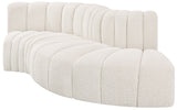 Arc Cream Boucle Fabric Modular Sofa 102Cream-S4D Meridian Furniture