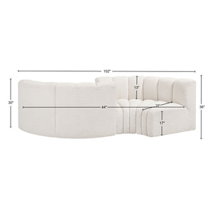 Arc Cream Boucle Fabric Modular Sofa 102Cream-S4F Meridian Furniture
