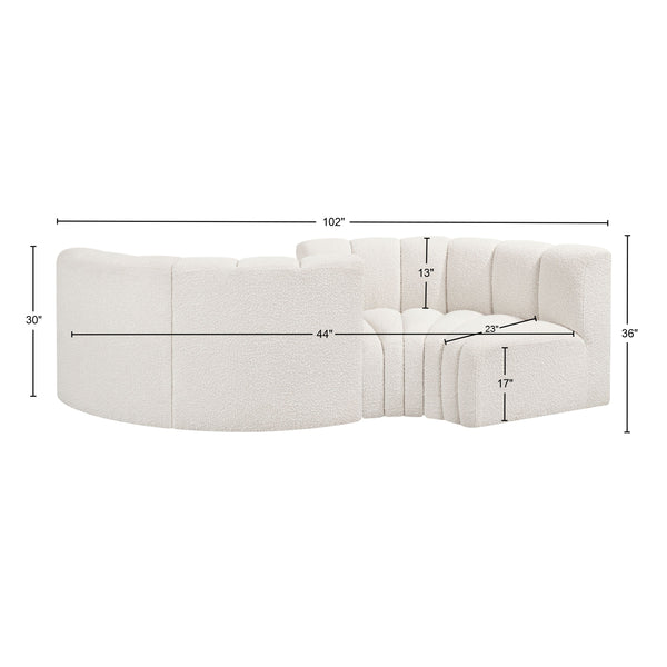 Arc Cream Boucle Fabric Modular Sofa 102Cream-S4F Meridian Furniture