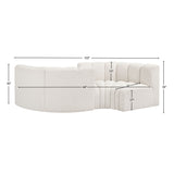 Arc Cream Boucle Fabric Modular Sofa 102Cream-S4F Meridian Furniture