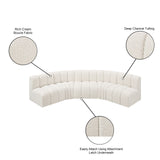 Arc Cream Boucle Fabric Modular Sofa 102Cream-S5A Meridian Furniture